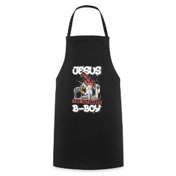 Jesus the Ultimate B-Boy - Breakdance Hip Hop - Cooking Apron - black - Front - AI Model Male 185 dark (185cm)