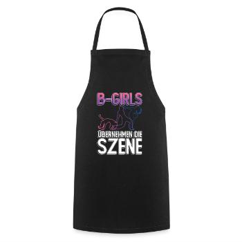 B-Girls Übernehmen Die Szene - Breakdance - Kochschürze - Schwarz - Vorne - AI Model Male 185 dark (185cm)