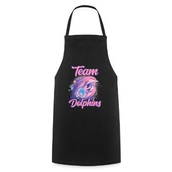 Team Dolphins Lovers Dolphin Dolphin Dolphins - Cooking Apron - black - Front - AI Model Male 185 dark (185cm)