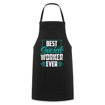 Meilleur travailleur social de tous les temps en travail social - Tablier de cuisine - noir - Devant - AI Model Male 185 dark (185cm)