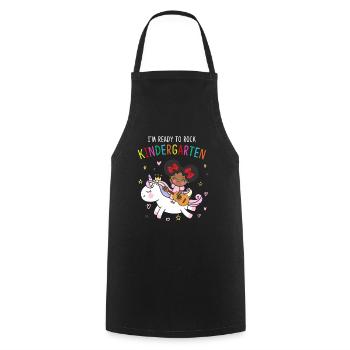 I'm Ready To Rock Kindergarten Unicorn - Cooking Apron - black - Front - AI Model Male 185 dark (185cm)