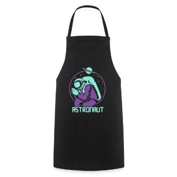 Astronaut Astronomy Rocket Space Planets - Cooking Apron - black - Front - AI Model Male 185 dark (185cm)