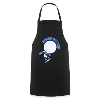 I Love Astronomy Astronaut Space Rocket - Cooking Apron - black - Front - AI Model Male 185 dark (185cm)