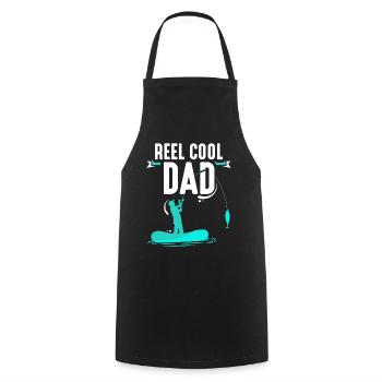 Reel Cool Papa Angler Fishing Fishing Fisherman - Cooking Apron - black - Front - AI Model Male 185 dark (185cm)