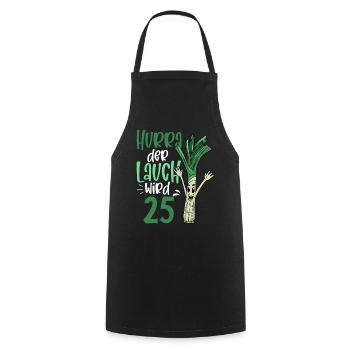 Hurra der Lauch wird 25 - Kochschürze - Schwarz - Vorne - AI Model Male 185 dark (185cm)