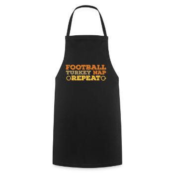 Rugby Turkey Nap Repeat Football Fan Thanksgiving - Cooking Apron - black - Front - AI Model Male 185 dark (185cm)