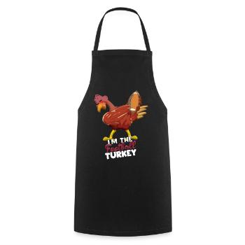 Rugby Dabbing Turkey Football Fan Thanksgiving - Cooking Apron - black - Front - AI Model Male 185 dark (185cm)