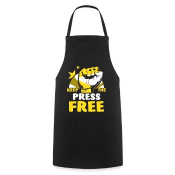 Liberté de la presse Liberté de la presse - Tablier de cuisine - noir - Devant - AI Model Male 185 dark (185cm)