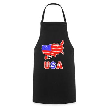 États-Unis Américains Amérique États-Unis Patriotique - Tablier de cuisine - noir - Devant - AI Model Male 185 dark (185cm)