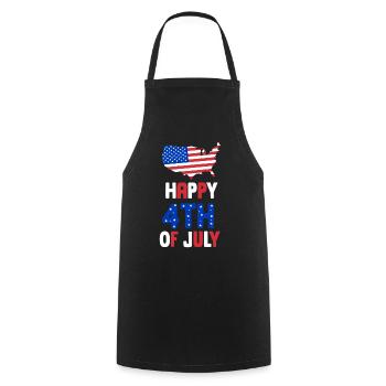 Happy 4 July Happy 4Th Of July US USA America - Cooking Apron - black - Front - AI Model Male 185 dark (185cm)