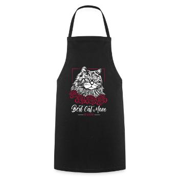 Best Cat Mom Ever - Cadeau pour les amoureux des chats - Tablier de cuisine - noir - Devant - AI Model Male 185 dark (185cm)