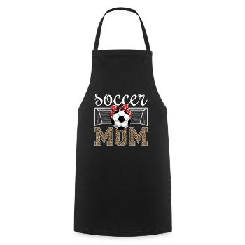 Maman de soccer - Tablier de cuisine - noir - Devant - AI Model Male 185 dark (185cm)
