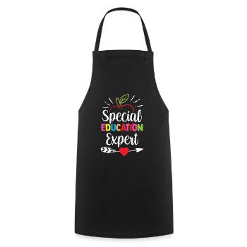 Expert in Special Education Special Education Teacher - Cooking Apron - black - Front - AI Model Male 185 dark (185cm)