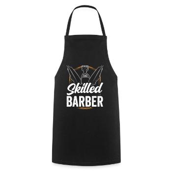 Barbier formé Barbier Barbier Barbershop - Tablier de cuisine - noir - Devant - AI Model Male 185 dark (185cm)