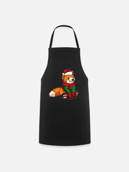 Fuchs mit Christmas Sweater - Kochschürze - Schwarz