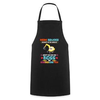 My brother comes to school Now I'm boss - Cooking Apron - black - Front - AI Model Male 185 dark (185cm)