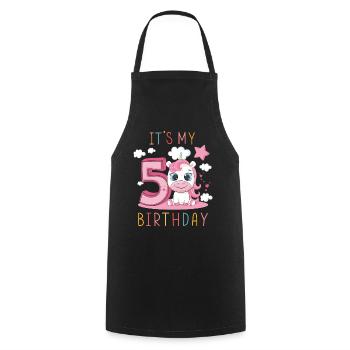 Children Birthday Boys Girls 5 years Unicorn - Cooking Apron - black - Front - AI Model Male 185 dark (185cm)