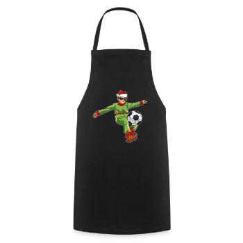 Santa Claus Football Player Eleven - Cooking Apron - black - Front - AI Model Male 185 dark (185cm)
