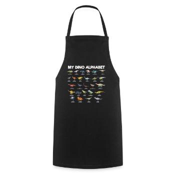My Dino Alphabet Dinosaur Letter Name - Cooking Apron - black - Front - AI Model Male 185 dark (185cm)