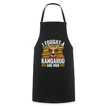 I fought with a kangaroo and won kangaroos - Cooking Apron - black - Front - AI Model Male 185 dark (185cm)
