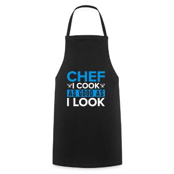 Chef Quote Gift Funny Chef - Cooking Apron - black - Front - AI Model Male 185 dark (185cm)