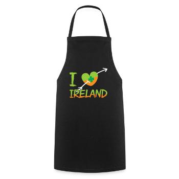 J’adore l’Irlande Saint-Patrick Irlandais irlandais - Tablier de cuisine - noir - Devant - AI Model Male 185 dark (185cm)