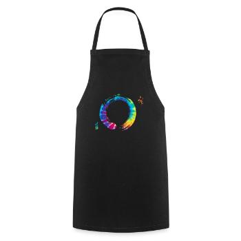 Bonsai Zen Enso Circle Yoga - Cooking Apron - black - Front - AI Model Male 185 dark (185cm)