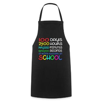 100e jour minutes impressionnant 100 jours d’école - Tablier de cuisine - noir - Devant - AI Model Male 185 dark (185cm)