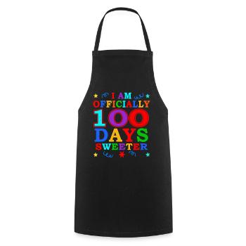 100th Day Sweeter 100 Days Of School - Cooking Apron - black - Front - AI Model Male 185 dark (185cm)