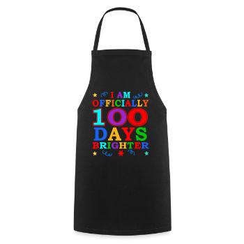 100e jour plus lumineux 100 jours d’école - Tablier de cuisine - noir - Devant - AI Model Male 185 dark (185cm)