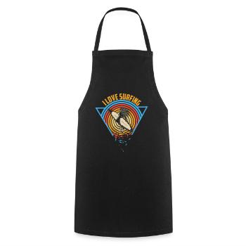 J’adore surfer surfer surfer planche de surf - Tablier de cuisine - noir - Devant - AI Model Male 185 dark (185cm)