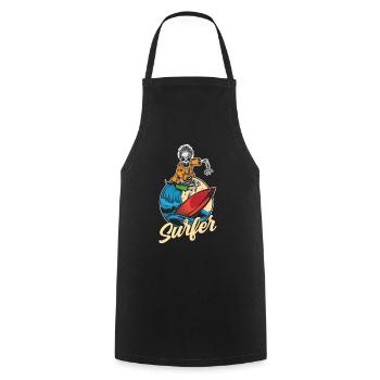 Surfer Surfing Planche de surf - Tablier de cuisine - noir - Devant - AI Model Male 185 dark (185cm)