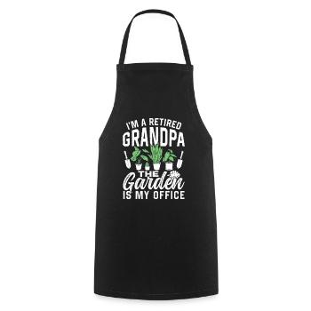 Je suis un grand-père à la retraite Le jardin est mon bureau - Tablier de cuisine - noir - Devant - AI Model Male 185 dark (185cm)
