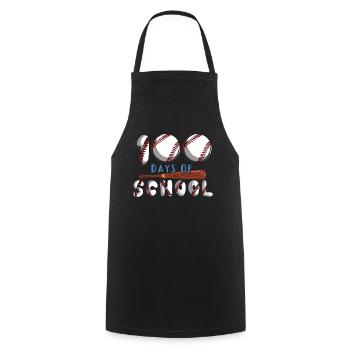 Étudiant 100e jour de baseball 100 jours d’école - Tablier de cuisine - noir - Devant - AI Model Male 185 dark (185cm)