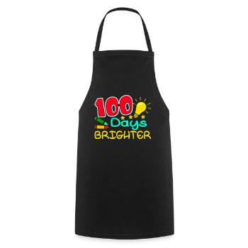 Élève 100e jour plus lumineux 100 jours d’école - Tablier de cuisine - noir - Devant - AI Model Male 185 dark (185cm)
