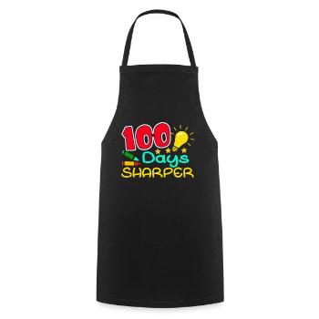 Étudiant 100e jour plus précis 100 jours d’école - Tablier de cuisine - noir - Devant - AI Model Male 185 dark (185cm)