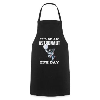 I will be an astronaut one day Astronomy - Cooking Apron - black - Front - AI Model Male 185 dark (185cm)