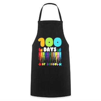 Étudiant de couleur 100e jour 100 jours d’école - Tablier de cuisine - noir - Devant - AI Model Male 185 dark (185cm)