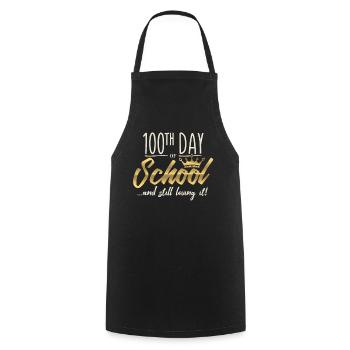 Étudiant royal 100e jour aimant 100 jours d’école - Tablier de cuisine - noir - Devant - AI Model Male 185 dark (185cm)