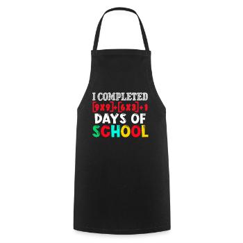 100e jour de mathématiques terminé 100 jours d’école - Tablier de cuisine - noir - Devant - AI Model Male 185 dark (185cm)