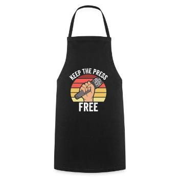 Liberté de la presse Liberté de la presse - Tablier de cuisine - noir - Devant - AI Model Male 185 dark (185cm)