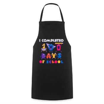 Monster 100th Day Completed 100 Days Of School - Cooking Apron - black - Front - AI Model Male 185 dark (185cm)