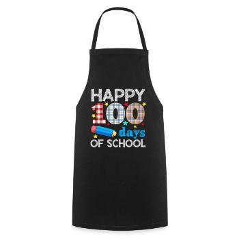 Plaid Student Happy 100th Day 100 Days Of School - Kochschürze - Schwarz - Vorne - AI Model Male 185 dark (185cm)