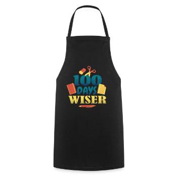 Books Pen 100th Day Wiser 100 Days Of School - Cooking Apron - black - Front - AI Model Male 185 dark (185cm)