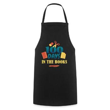 Books Pen 100th Day In Books 100 Days Of School - Cooking Apron - black - Front - AI Model Male 185 dark (185cm)