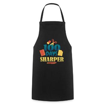 Books Pen 100th Day Sharper 100 Days Of School - Cooking Apron - black - Front - AI Model Male 185 dark (185cm)