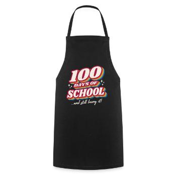 Étudiant rétro 100e jour aimant 100 jours d’école - Tablier de cuisine - noir - Devant - AI Model Male 185 dark (185cm)