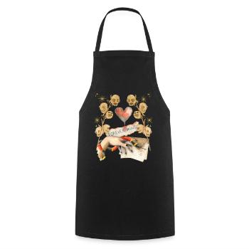 Gothic Skull Gothic-Valentine, Valentine's Day - Cooking Apron - black - Front - AI Model Male 185 dark (185cm)