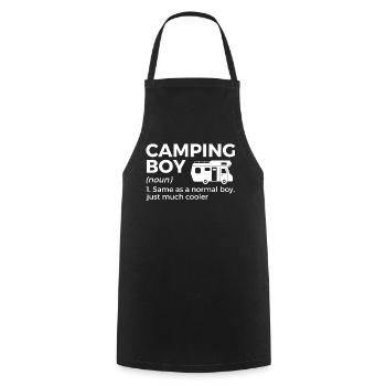 Camping Camping Camping-car - Tablier de cuisine - noir - Devant - AI Model Male 185 dark (185cm)
