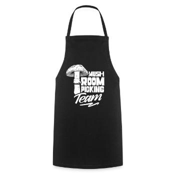 Mushroom pickers Team Mushroom pickers Mushroom picking Mushrooms - Cooking Apron - black - Front - AI Model Male 185 dark (185cm)
